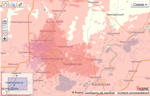 Карта покрытия мтс ростовская область