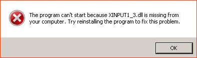 Исправление ошибки xinput.dll